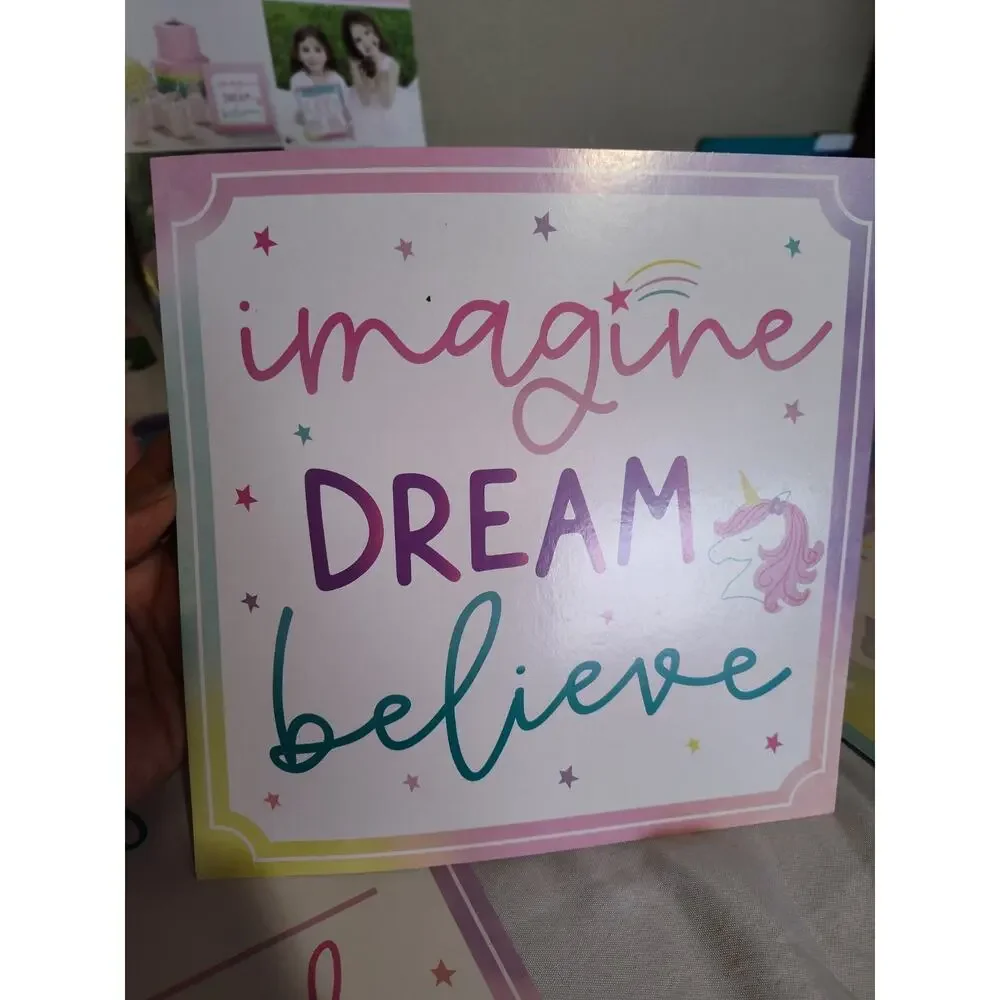 ENCHANTED UNICORN PARTY 12x12in Chalkboard Sign Birthday Decor Bundle Of Four